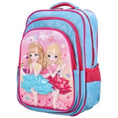 Newberry Dětský látkový školní batoh Princezny, světle modrá