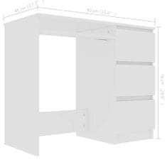 Vidaxl Psací stůl bílý 90 x 45 x 76 cm dřevotříska