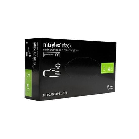 nitrylex rukavice černé S 100 kusů