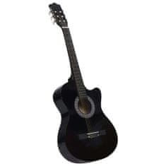 shumee VidaXL klasická kytara s výřezem 6 strun černá 38"