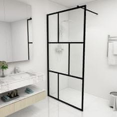 Vidaxl Zástěna do průchozí sprchy s tvrzeným sklem černá 100 x 195 cm