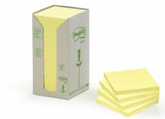 3M Samolepicí bloček "Nature", žlutá, 76 x 76 mm, 16x 100 listů, recyklovaný, 7100172245
