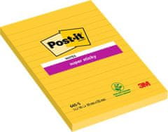 3M Samolepicí bloček "Super Sticky", ultra žlutá, 102 x 152 mm, 90 listů, linkovaný, 7100172740