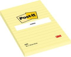 3M Samolepicí bloček, žlutá, 101 x 152 mm, 6x 100 listů, linkovaný, 7100172753