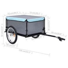 Vidaxl Vozík za kolo černý a modrý 65 kg