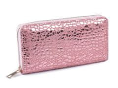 INTEREST Dámská peněženka metalická 10x19 cm - Barva růžová.