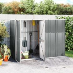 Vidaxl Zahradní domek na nářadí šedý 225x89x161 cm pozinkovaná ocel