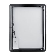 NIMCO Černé zrcadlo do koupelny 100x60 s osvětlením, černým rámem, dotykový senzor NIMCO ZPC 42004V-90