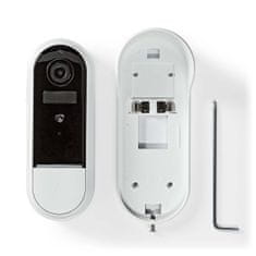 Nedis SmartLife chytrý domovní zvonek s kamerou, napájení transformátor/akumulátor, microSD, Full HD 1080p, IP54 (WIFICDP30WT)