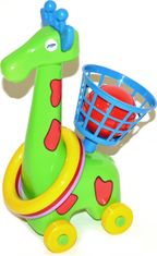 Wiky  Žirafa házecí na kolečkách s kroužky a košíkem