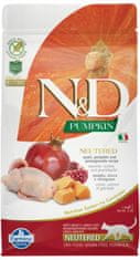 N&D PUMPKIN Cat GF Quail & Pomegranate Neutered Adult 1,5 kg