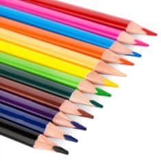 Easy AKWAR Trojhranné akvarelové pastelky se štětcem, 12 ks, 12 barev