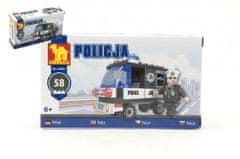 Dromader Stavebnice Policie Auto 23201 58ks v krabičce 17x10x4,5cm