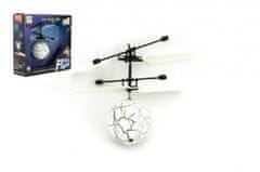 Teddies Vrtulníková koule barevná létající plast 13x11cm reagující na pohyb ruky s USB kabelem