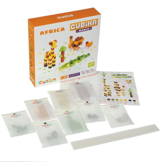 CUBIKA Pixel "Afrika" - dřevěná 3D stavebnice 200 kostiček