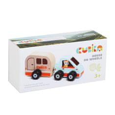 CUBIKA Auto s karavanem - dřevěná hračka s magnetem 2 díly