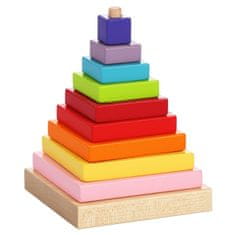 Barevná pyramida - dřevěná skládačka 9 dílů