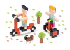 CUBIKA Pixel "Rychlá kola" - dřevěná 3D stavebnice 200 kostiček