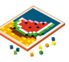 CUBIKA Pixel VI sladkosti - dřevěná mozaika 400 kostiček a 7 předloh