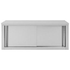 Vidaxl Nástěnná kuchyňská skříň s posuvnými dveřmi 120x40x50 cm nerez