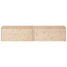 Greatstore Nástěnné skříňky 2 ks 80 x 30 x 35 cm masivní borové dřevo