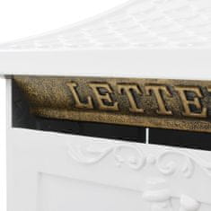 Greatstore Poštovní schránka s podstavcem hliník vintage rezuvzdorná bílá