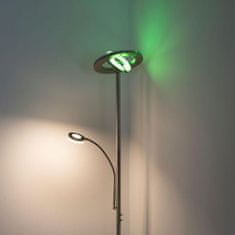 PAUL NEUHAUS LEUCHTEN DIREKT is JUST LIGHT LED stojací svítidlo, barva ocel, s aplikací, dálkový ovladač, stmívatelné MEDION RGB plus 2700-5000K
