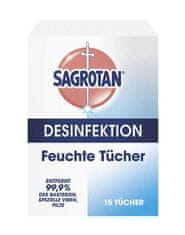 Sagrotan Sagrotan, Vlhčené ubrousky na dezinfekci, 15 ks 