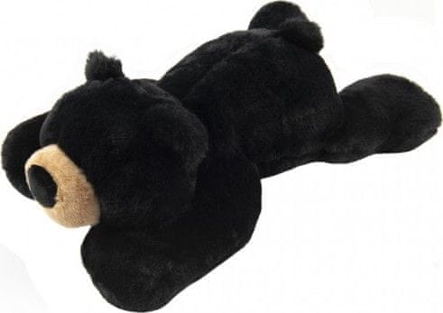 Teddies  Medvěd černý ležící plyš 30x18x50cm 0+