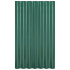 shumee Střešní panely 36 ks práškově lakovaná ocel zelené 60 x 36 cm