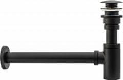 REA Umyvadlový sifon s výpustí click-clack černý (REA-A5215)