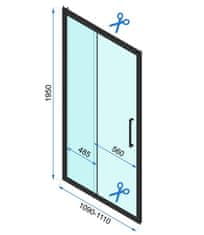 REA Posuvné sprchové dveře rapid slide 110 černá (REA-K6401)