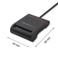 Qoltec Čtečka karet Smart ID SCR-0642 | USB 2.0 + adaptér USB typu C