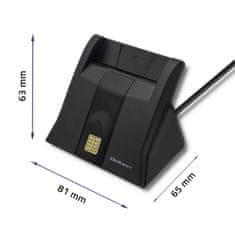 Qoltec Čtečka karet Smart ID SCR-0643 | USB 2.0 + adaptér USB typu C