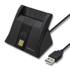 Qoltec Čtečka karet Smart ID SCR-0643 | USB 2.0 + adaptér USB typu C