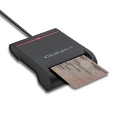 Qoltec Čtečka karet Smart ID SCR-0642 | USB 2.0 + adaptér USB typu C