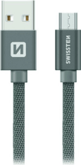 SWISSTEN Swissten Datový Kabel Textile Usb / Micro Usb 2,0 M Šedý