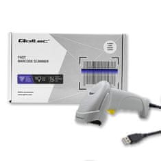 Qoltec Laserový skener čárových kódů 1D | USB | Bílý