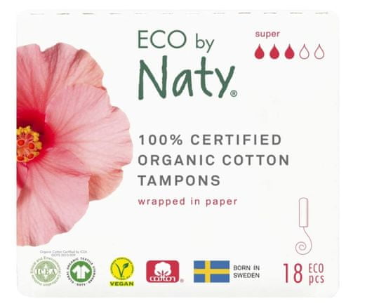 ECO by Naty Eco by Naty, Super, hygienické tampony, 18 ks
