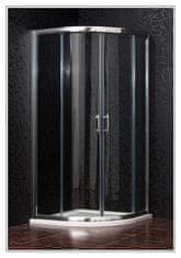Arttec Sprchový kout čtvrtkruhový nástěnný BRILIANT 90 x 90 x 198 cm čiré sklo s vaničkou z litého mramoru POLARIS
