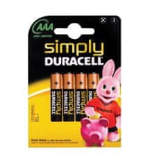 Duracell Duracell, Simply AAA/ R03, Baterie, 4 kusy