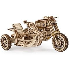 UGEARS 3D mechanický model - Motorka s vozíkem Scrambler UGR-10