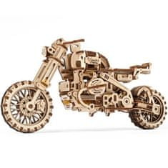 UGEARS 3D mechanický model - Motorka s vozíkem Scrambler UGR-10