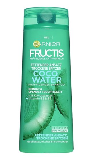 Garnier Garnier Fructis, Šampon s kokosovou vodou pro mastné vlasy a suché konečky, hydratační, 250ml