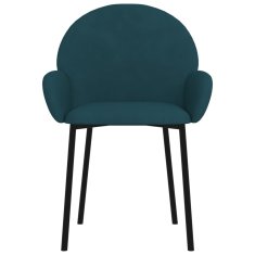 Vidaxl Jídelní židle 2 ks modré samet