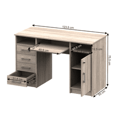 BPS-koupelny PC stůl, dub sonoma, B9 NEW