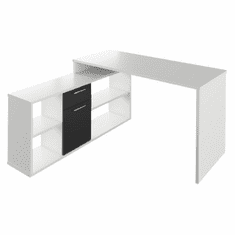 BPS-koupelny PC stůl, bílá / černá, NOE NEW