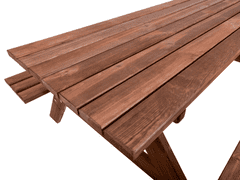 Rojaplast PIKNIK zahradní set dřevěný - 180 cm - mořený