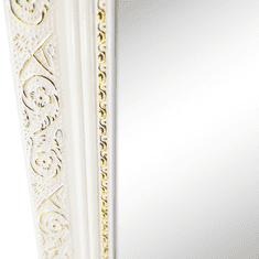 KONDELA Stojanové zrcadlo, bílá/bílo zlatý ornament, LAVAL