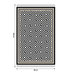 KONDELA Koberec, černo-bílý vzor, 80x150, MOTIVE